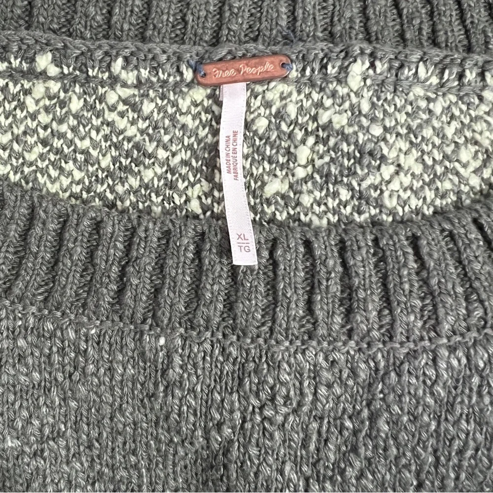 Free People Olive Green and Light Lime Floral Turtleneck Sweater - Picture 5 of 6
